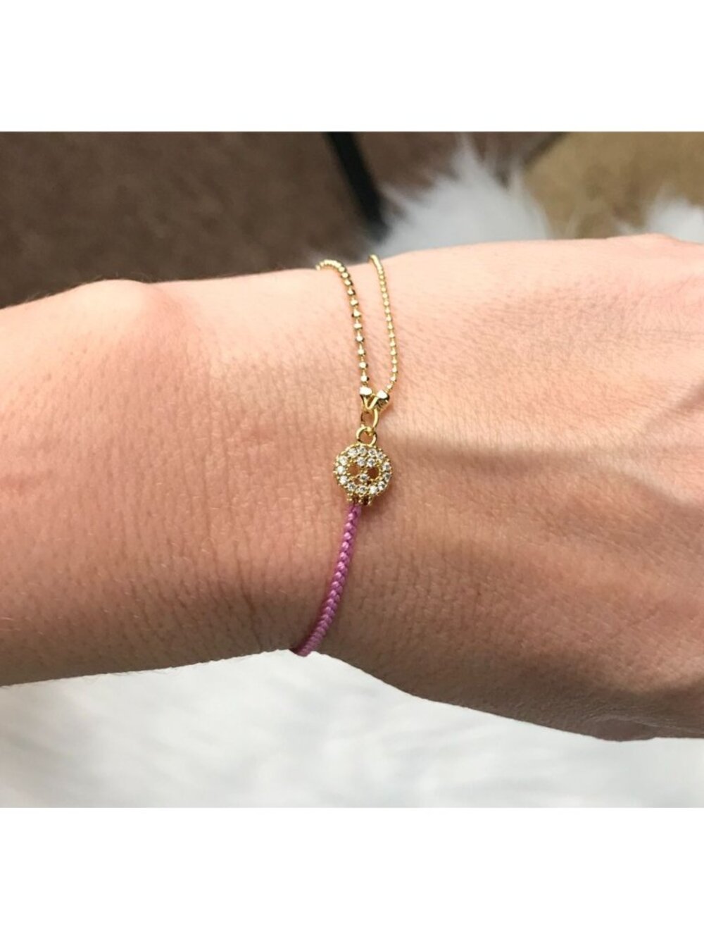 NWT Anthropologie Pink and Gold Chain Dainty Skull Bracelet Punk Whimsigoth